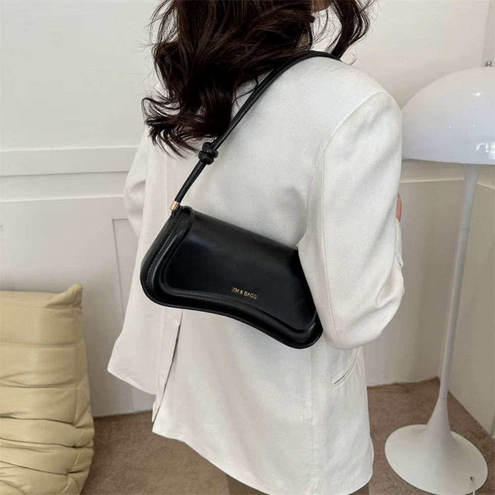 Ladies Shoulder Crossbody Bags PU Leather Women Underarm Bags Solid Color Small Top-Handle Bags Purse Female Daily Handbags