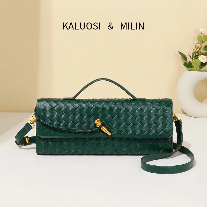 Women's Medium Pu Leather Solid Color Elegant Streetwear Square Lock clasp Crossbody Bag