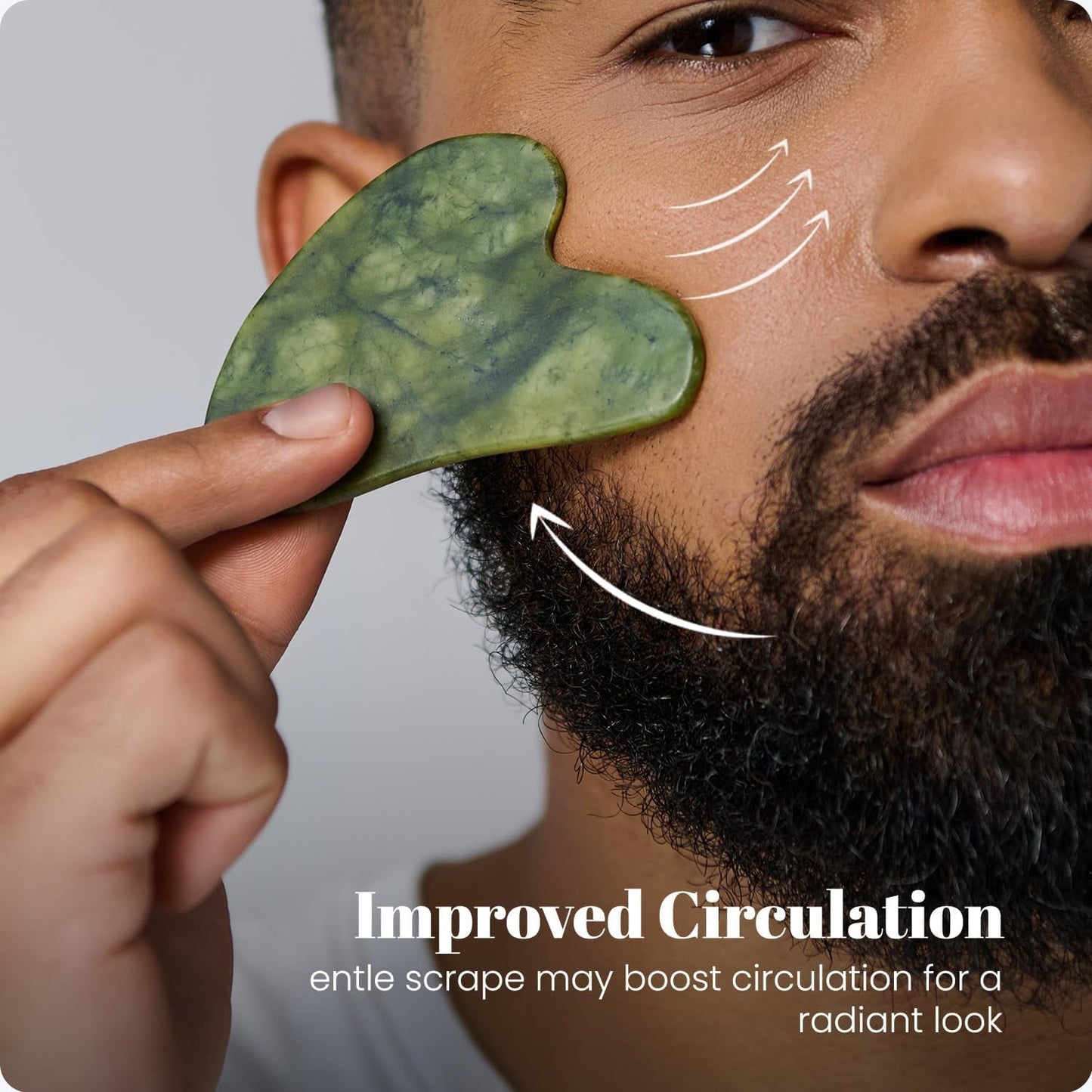Gua Sha Facial Tools & Face Roller for Wrinkless Natural Skincare Tool Jade Roller Guasha Tool for Face Facial Massager (Green)