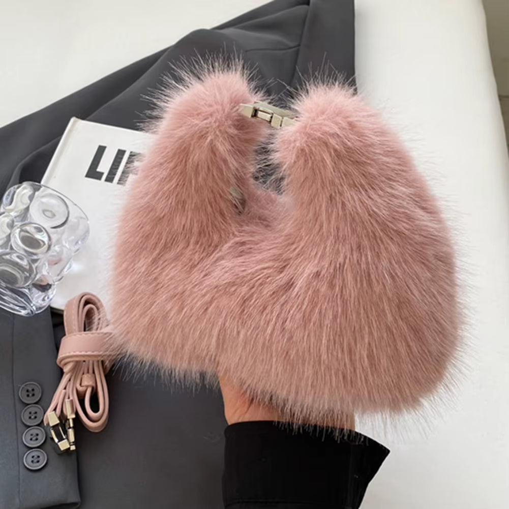Shoulder Bag Women Soft Fluffy Crossbody Bag Faux Fur Luxury Handbag Winter Women'S Bag 2024 Ladies Clutch Purse for Women