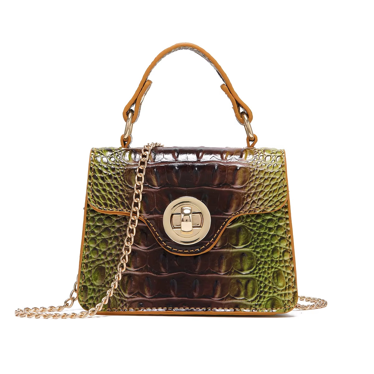 Dinner Handbag Crocodile Pattern Colorful Shaped Small Bag Mini Compact and Cute,Tiny,Wallet, Smaller