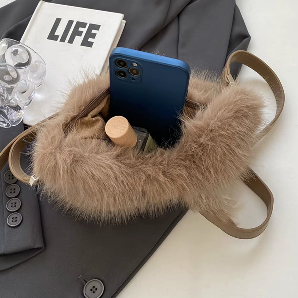 Shoulder Bag Women Soft Fluffy Crossbody Bag Faux Fur Luxury Handbag Winter Women'S Bag 2024 Ladies Clutch Purse for Women