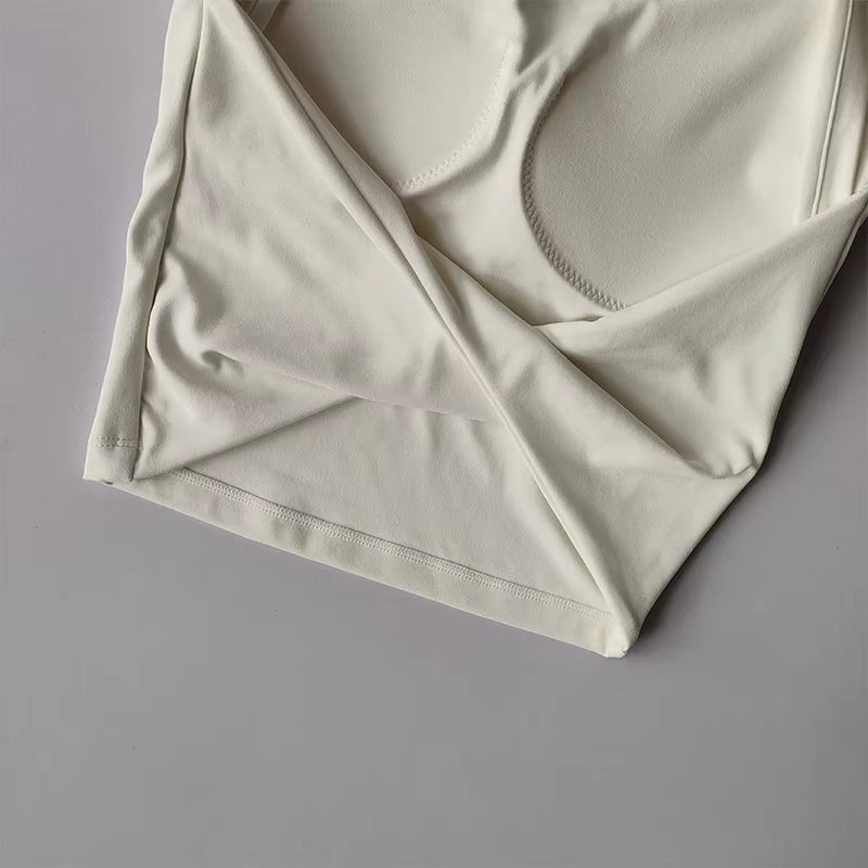 Sexy Short Backless Fixed Chest Pad Sports T-Shirt Vest Women'S Tight Fitting Quick Drying Slimming Yoga Suit Top Clothing