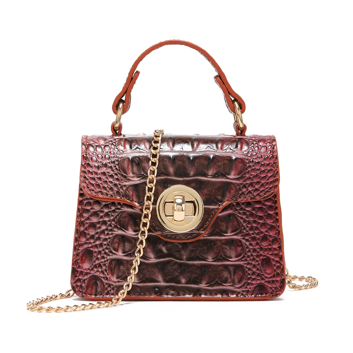 Dinner Handbag Crocodile Pattern Colorful Shaped Small Bag Mini Compact and Cute,Tiny,Wallet, Smaller