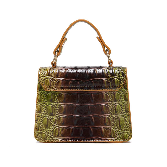 Dinner Handbag Crocodile Pattern Colorful Shaped Small Bag Mini Compact and Cute,Tiny,Wallet, Smaller