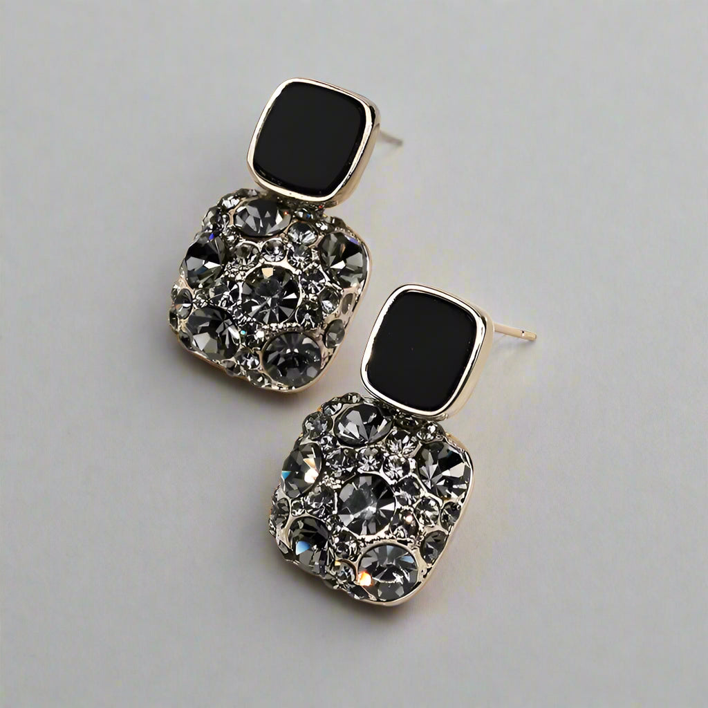 New Vintage Purple Shiny Crystal Geometric Women Earrings Contracted Sweet Lovely Fine Shiny Drop Earrings Jewelry