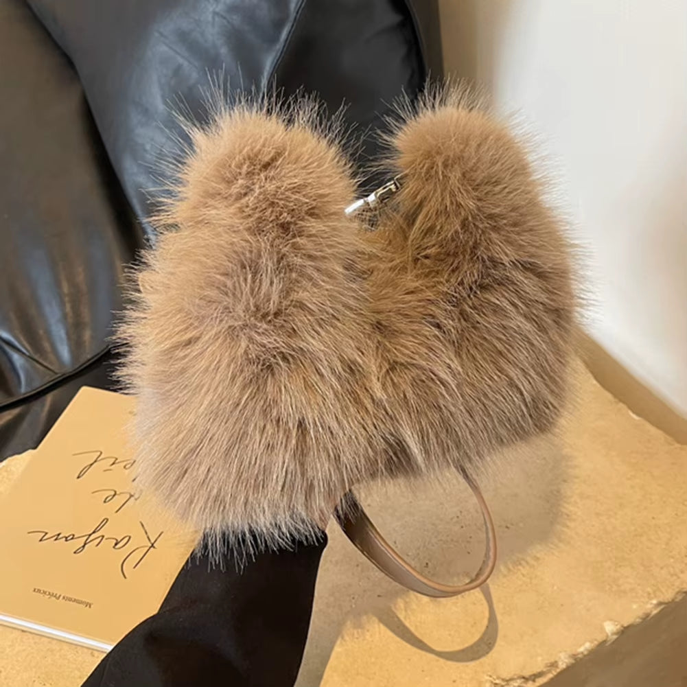 Shoulder Bag Women Soft Fluffy Crossbody Bag Faux Fur Luxury Handbag Winter Women'S Bag 2024 Ladies Clutch Purse for Women