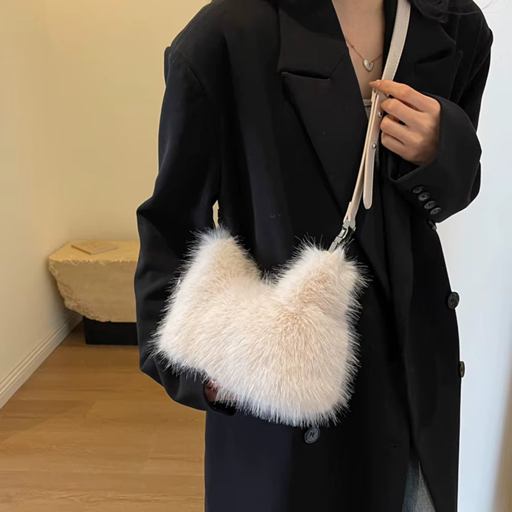 Shoulder Bag Women Soft Fluffy Crossbody Bag Faux Fur Luxury Handbag Winter Women'S Bag 2024 Ladies Clutch Purse for Women