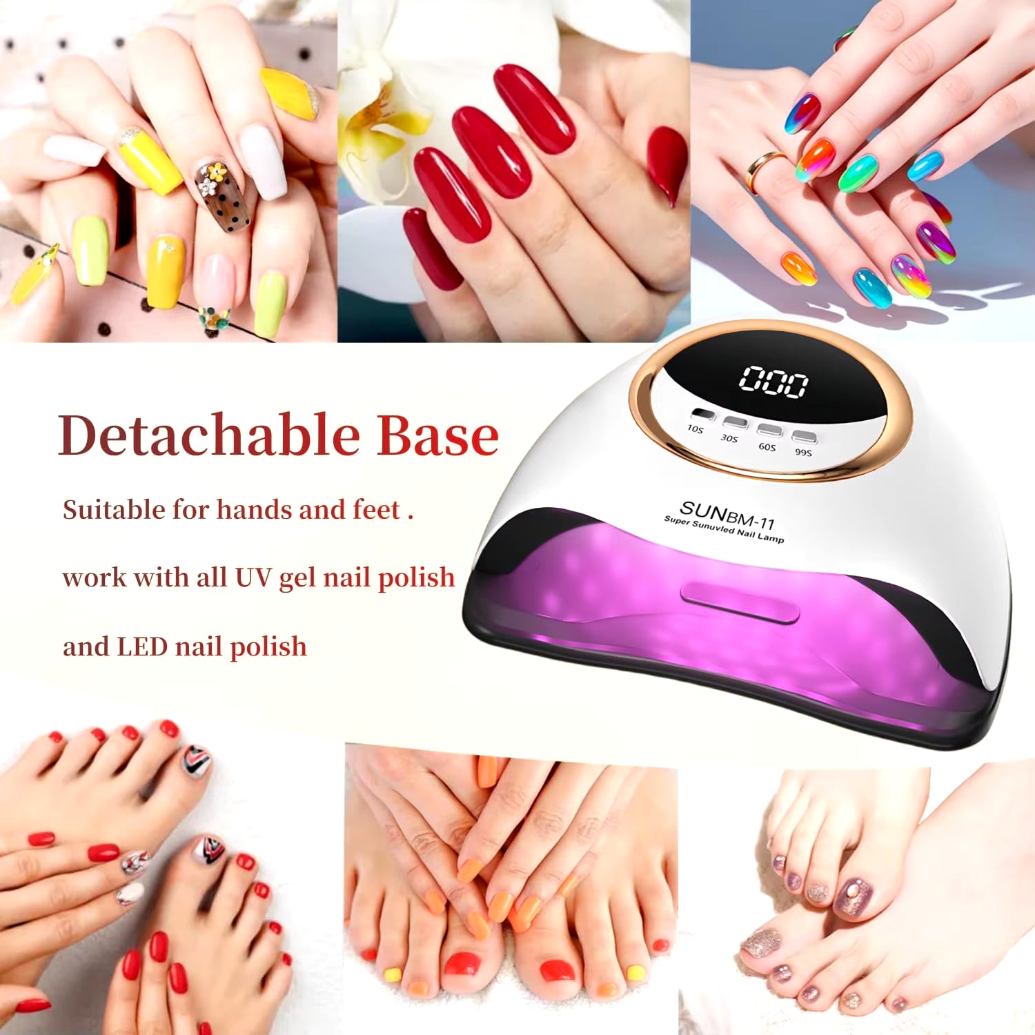 Professional UV LED Nail Lamp for Nails Gel Polish Fast Curing Dryer Drying Light Lamps with 45 Leds 4 Timer Setting